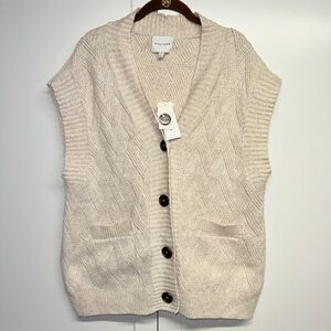 Pink Rose Women's Crème Cardigan Vest